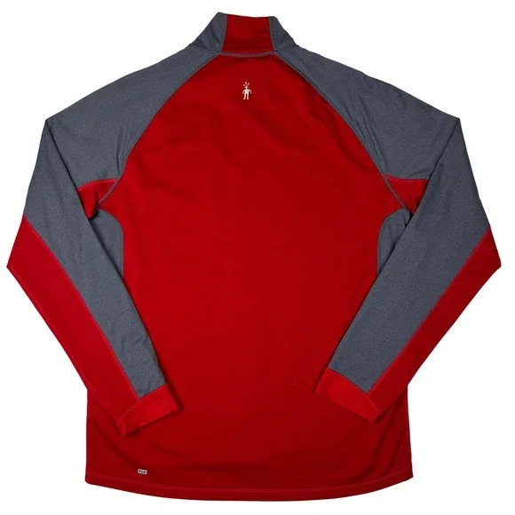 Smartwool PhD Merino Wool Blend Full Zip Jacket Mens Large Gray Red Performance - Picture 2 of 16